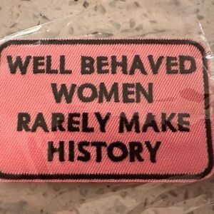 Empowering Pink Patch with Bold Text